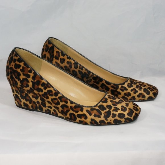 Talbots Shoes - Talbots Leopard Calf Hair Wedges Size 8M